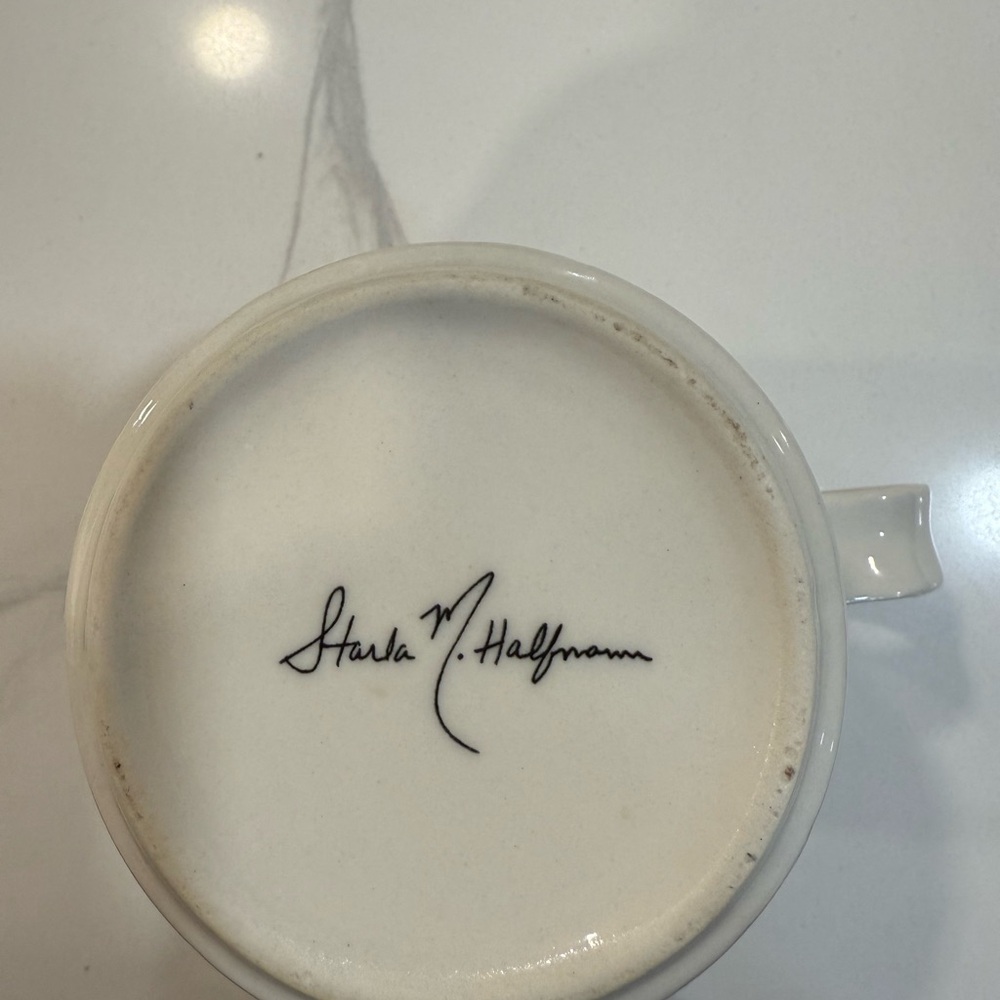Starla Halfmann floral initial mug ‘S’ Anthropology - Picture 3 of 4